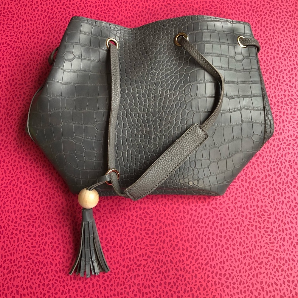 Snakeskin Bucket Bag